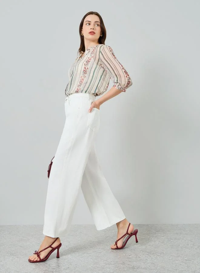 Styli  Women Off-White High-Rise Straight Leg Jeans for Women | Best Price UAE